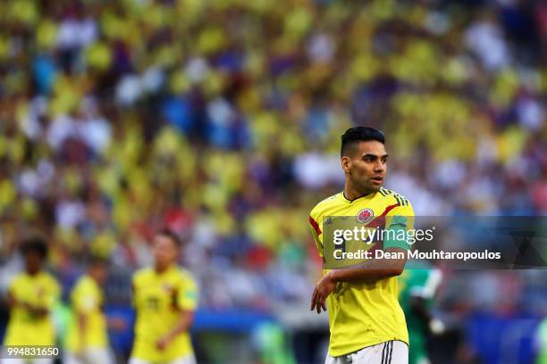 Radamel Falcao Garcia of Colombia looks on during the 2018 FIFA World Cup Russia group H match between Senegal and Colombia at Samara Arena on June...