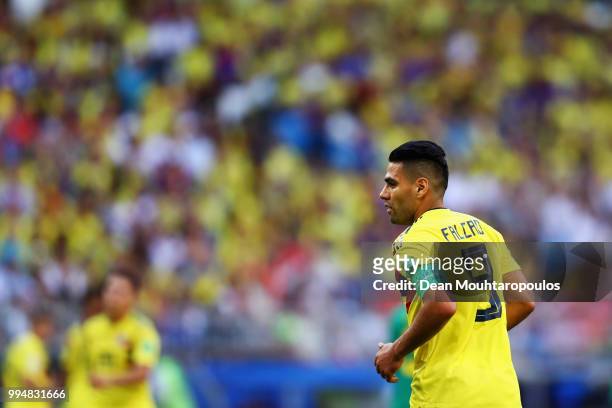 Radamel Falcao Garcia of Colombia looks on during the 2018 FIFA World Cup Russia group H match between Senegal and Colombia at Samara Arena on June...