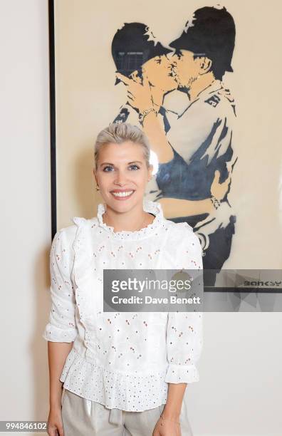 Pips Taylor attends the Bansky 'Greatest Hits 2002-2008" exhibition VIP preview at Lazinc on July 9, 2018 in London, England.