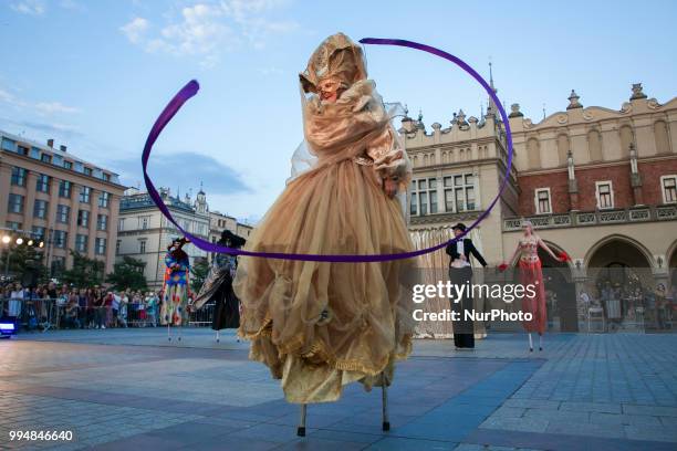 The Kiev Street Theatre 'Highlights' from Ukraine performances 'Dance Pageant' during the 31. ULICA International Street Theatre Festival at the Main...