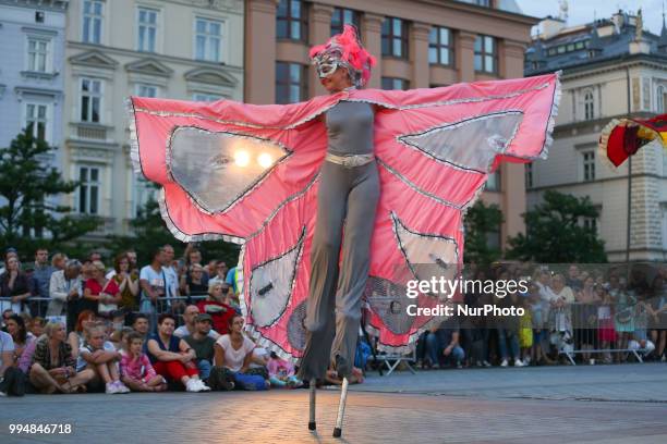 The Kiev Street Theatre 'Highlights' from Ukraine performances 'Dance Pageant' during the 31. ULICA International Street Theatre Festival at the Main...