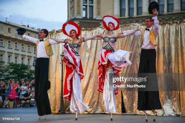 The Kiev Street Theatre 'Highlights' from Ukraine performances 'Dance Pageant' during the 31. ULICA International Street Theatre Festival at the Main...
