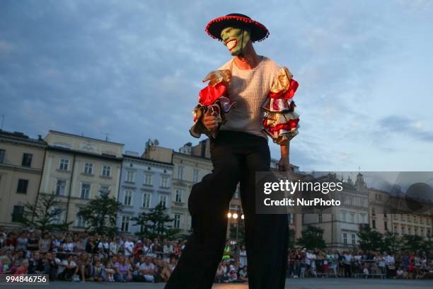 The Kiev Street Theatre 'Highlights' from Ukraine performances 'Dance Pageant' during the 31. ULICA International Street Theatre Festival at the Main...