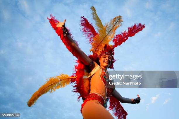 The Kiev Street Theatre 'Highlights' from Ukraine performances 'Dance Pageant' during the 31. ULICA International Street Theatre Festival at the Main...