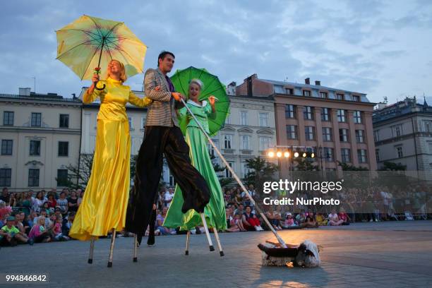 The Kiev Street Theatre 'Highlights' from Ukraine performances 'Dance Pageant' during the 31. ULICA International Street Theatre Festival at the Main...