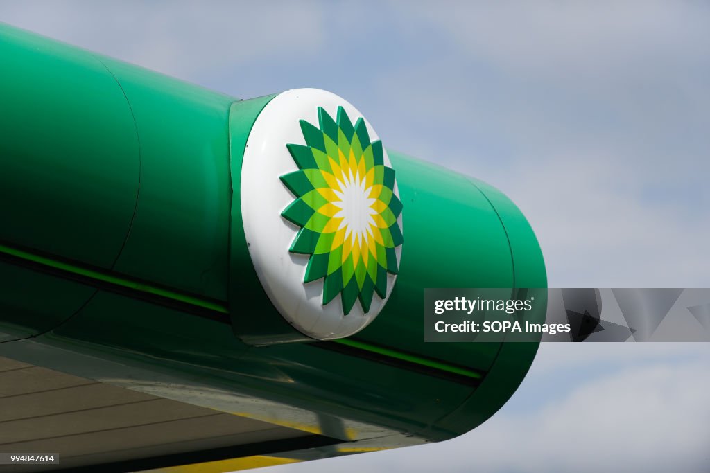 The Oil industry company BP logo seen in Krakow...