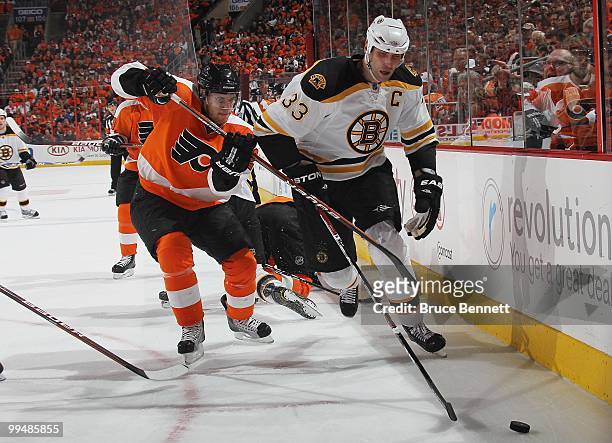 Zdeno Chara of the Boston Bruins skates against the Philadelphia Flyers in Game Six of the Eastern Conference Semifinals during the 2010 NHL Stanley...