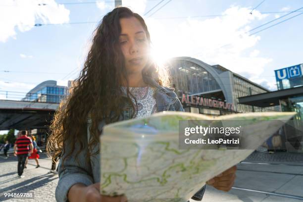 young woman on travel in berlin - germany during summer holidays - leopatrizi stock pictures, royalty-free photos & images