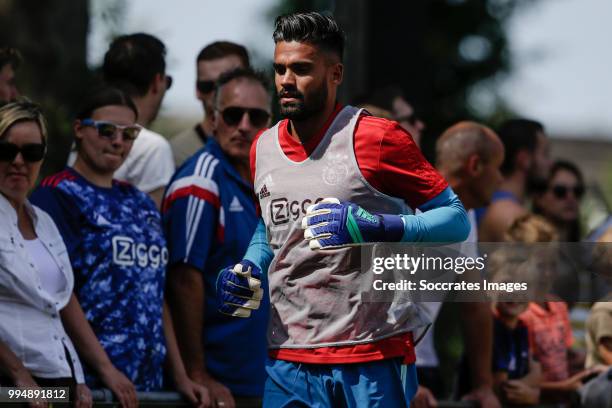 Benjamin van Leer of Ajax during the Club Friendly match between Ajax v FC Nordsjaelland at the Sportpark Putter Eng on July 7, 2018 in Putten...