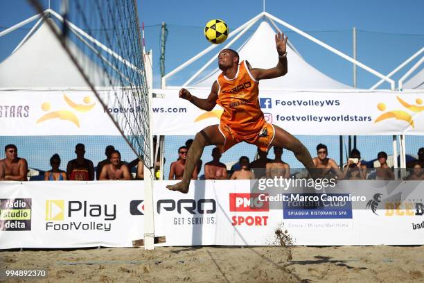 Felipe Nascimento in action during Footvolley World Stars 2018.