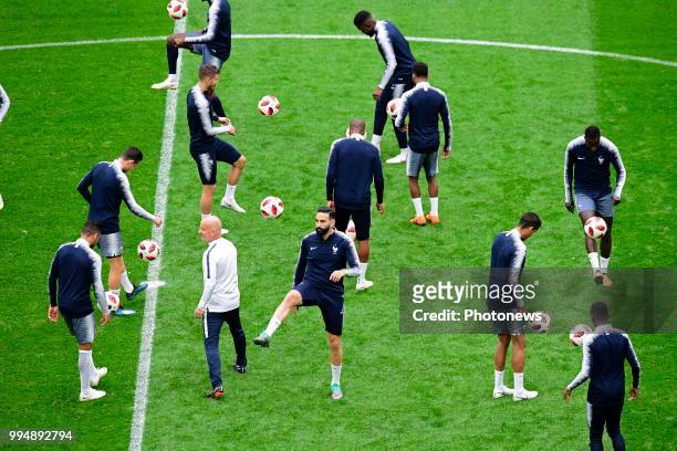 Olivier Giroud forward of France controls the ball during a training session of the National Soccer Team of France prior to the FIFA 2018 World Cup...