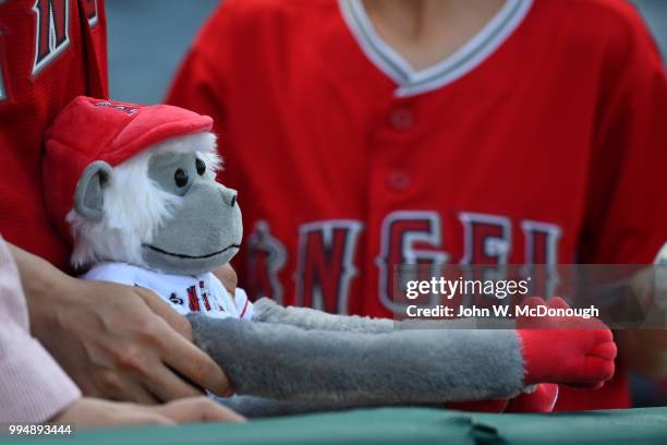 Los Angeles Angels rally monkey stuffed animal during game vs Toronto Blue Jays at Angel Stadium. Anaheim, CA 6/23/2018 CREDIT: John W. McDonough