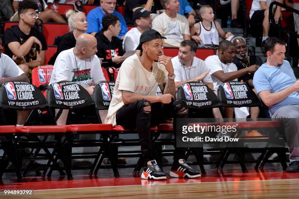 Gerald Green of the Houston Rockets attends the game between the New Orleans Pelicans and the Detroit Pistons during the 2018 Las Vegas Summer League...