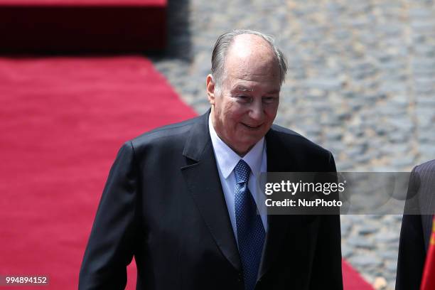 Prince Karim Aga Khan IV during an official visit at the Belem Palace in Lisbon, Portugal, on July 9, 2018. Prince Karim Aga Khan IV, will be in...