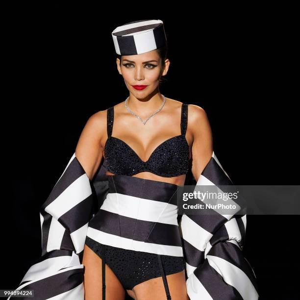 Rosanna Zanetti presents a creation by Spanish ANDES SARDA at the fashion show at the Mercedes-Benz Fashion Week Madrid Spring-Summer 2019, in IFEMA...