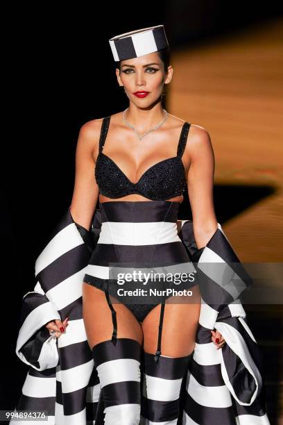 Rosanna Zanetti presents a creation by Spanish ANDES SARDA at the fashion show at the Mercedes-Benz Fashion Week Madrid Spring-Summer 2019, in IFEMA...