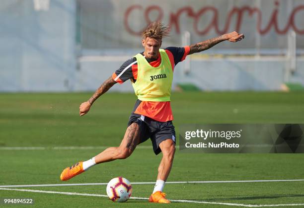 Samu Castillejo of Villarreal CF during the first training of the season 2018-2019, at Ciudad Deportiva of Miralcamp, 9 July 2018 in Vila-real, Spain