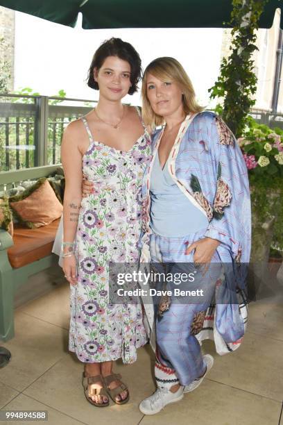 Pixie Geldof and Mika Simmons attend the Project Zero and For Good Causes charity dinner at The Ivy Kensington Brasserie on July 9, 2018 in London,...