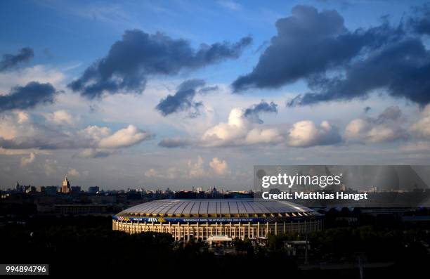 General view of the Luzhniki Stadium ahead of the 2018 FIFA World Cup semi-final match between England and Croatia on July 9, 2018 in Moscow, Russia.