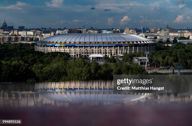 General view of the Luzhniki Stadium ahead of the 2018 FIFA World Cup semi-final match between England and Croatia on July 9, 2018 in Moscow, Russia.