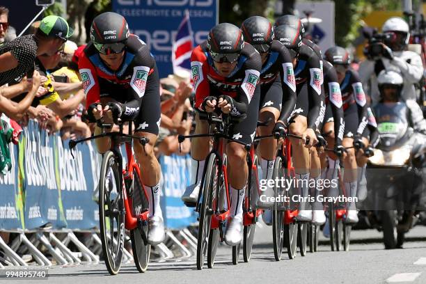 Arrival / Richie Porte of Australia / Patrick Bevin of New Zealand / Damiano Caruso of Italy / Simon Gerrans of Australia / Stefan Kung of...