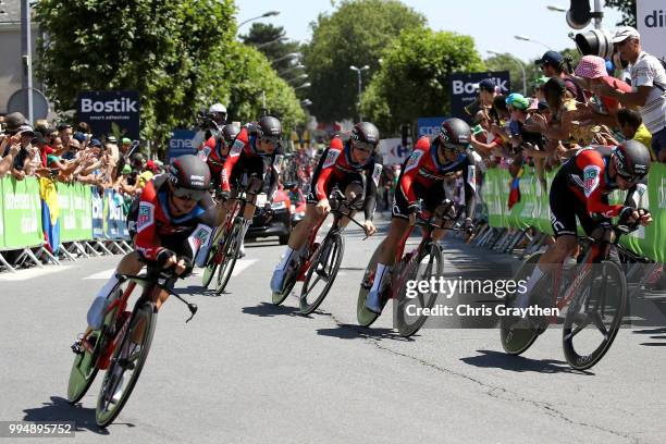 Arrival / Richie Porte of Australia / Patrick Bevin of New Zealand / Damiano Caruso of Italy / Simon Gerrans of Australia / Stefan Kung of...