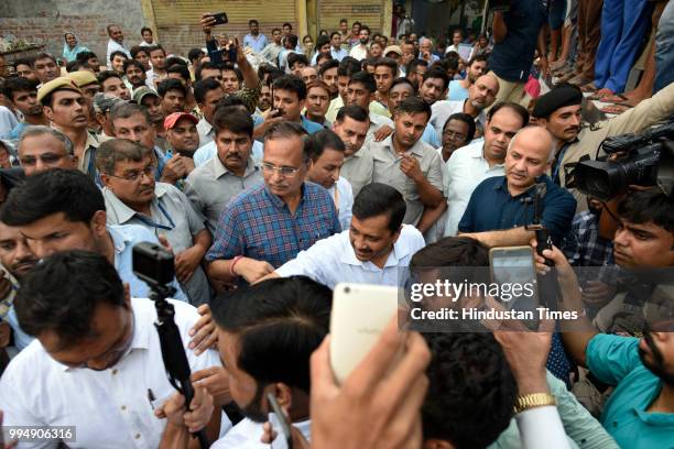 Delhi Chief Minister Arvind Kejriwal along with Deputy Chief Minister Manish Sisodia visited Ambedkar Nagar for an on-field inspection of the...