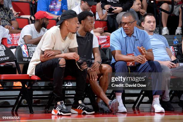 Gerald Green of the Houston Rockets, Ish Smith of the Detroit Pistons, and Head Coach Alvin Gentry of the New Orleans Pelicans during the 2018 Las...