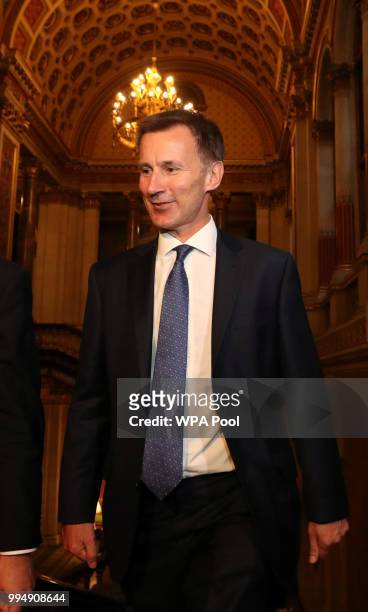 Former Health Secretary Jeremy Hunt accompanied by senior civil servant Simon McDonald, arrives at the Foreign Office after accepting the position of...
