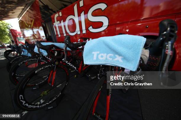 Start / Christophe Laporte of France and Team Cofidis / Handlebars / Kuota Bike / Tacx towel / during the 105th Tour de France 2018, Stage 3 a 35,5km...