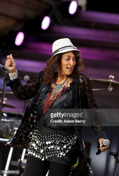 Kim Sledge of Sister Sledge performs during Classic Open Air at Gendarmenmarkt on July 9, 2018 in Berlin, Germany.