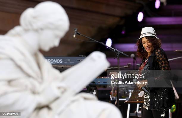Kim Sledge of Sister Sledge performs during Classic Open Air at Gendarmenmarkt on July 9, 2018 in Berlin, Germany.