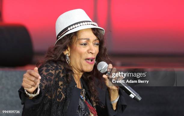 Kim Sledge of Sister Sledge performs during Classic Open Air at Gendarmenmarkt on July 9, 2018 in Berlin, Germany.