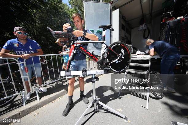 Start / Staff / Mechanic of Team Cofidis, Solutions Credits of France / Kuota Bike / Tacx bench / dduring the 105th Tour de France 2018, Stage 3 a...