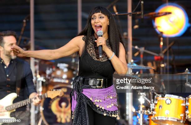 Debbie Sledge of Sister Sledge performs during Classic Open Air at Gendarmenmarkt on July 9, 2018 in Berlin, Germany.