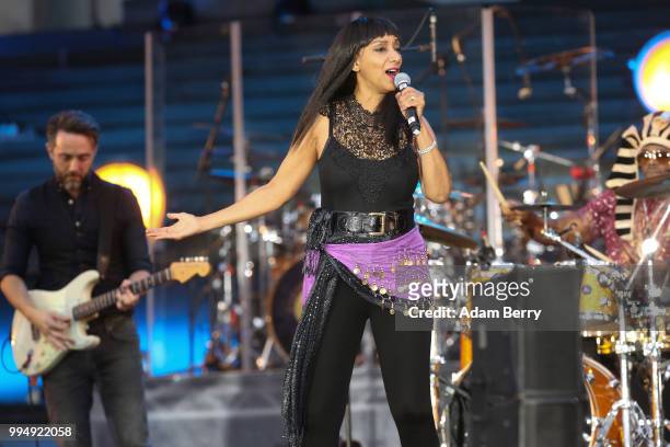 Debbie Sledge of Sister Sledge performs during Classic Open Air at Gendarmenmarkt on July 9, 2018 in Berlin, Germany.