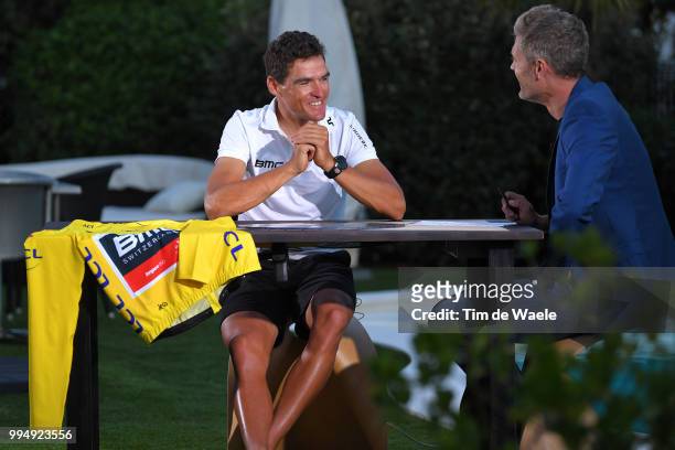 Greg Van Avermaet of Belgium and BMC Racing Team Yellow Leader Jersey / Interview / during the 105th Tour de France 2018, Stage 3 a 35,5km Team time...