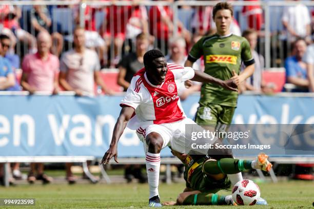 Mads Mini Pedersen of FC Nordsj¾lland, Hassane Bande of Ajax during the Club Friendly match between Ajax v FC Nordsjaelland at the Sportpark Putter...