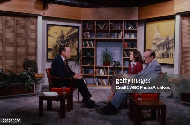 George HW Bush, Bob Clark appearing on Disney General Entertainment Content via Getty Images's 'Issues and Answers'.