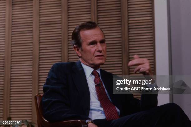 George HW Bush appearing on Walt Disney Television via Getty Images's 'Issues and Answers'.