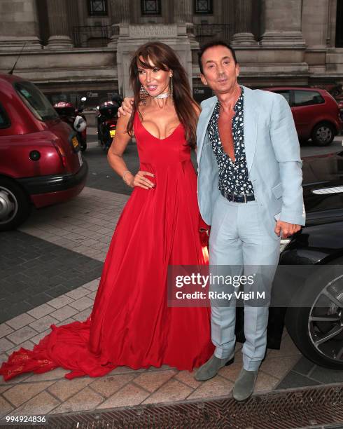 Lizzie Cundy and Bruno seen attending Syco - summer party at Victoria and Albert Museum on July 9, 2018 in London, England.