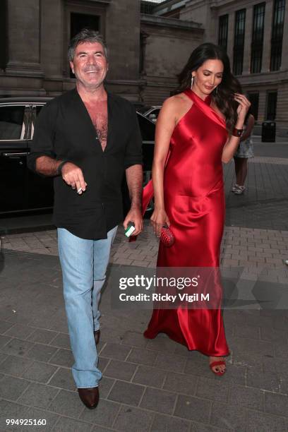 Simon Cowell and Lauren Silverman seen attending Syco - summer party at Victoria and Albert Museum on July 9, 2018 in London, England.