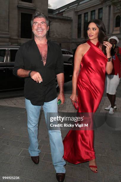 Simon Cowell and Lauren Silverman seen attending Syco - summer party at Victoria and Albert Museum on July 9, 2018 in London, England.