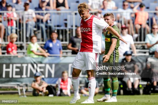 Kaj Sierhuis of Ajax, disappointed during the Club Friendly match between Ajax v FC Nordsjaelland at the Sportpark Putter Eng on July 7, 2018 in...