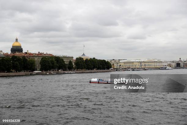 General view of Neva River in Saint Petersburg, Russia on July 09, 2018.