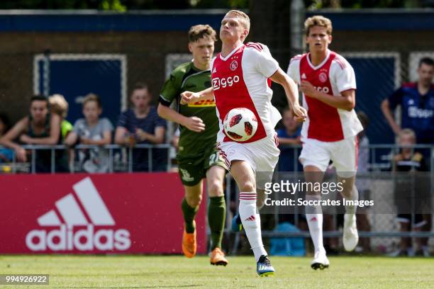 Mitchel Bakker of Ajax during the Club Friendly match between Ajax v FC Nordsjaelland at the Sportpark Putter Eng on July 7, 2018 in Putten...