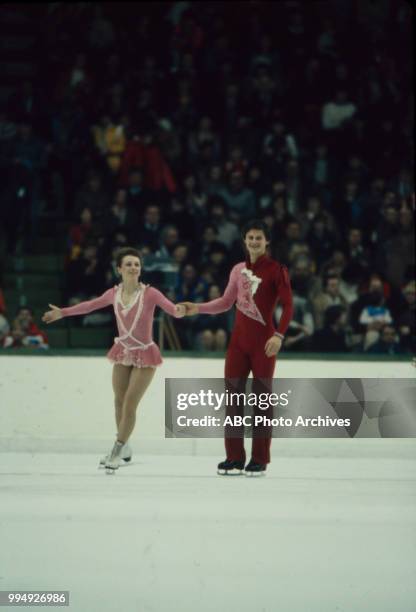 Sarajevo, Bosnia-Herzegovina Larisa Selezneva, Oleg Makarov in the pairs skating competition at the 1984 Winter Olympics / XIV Olympic Winter Games,...