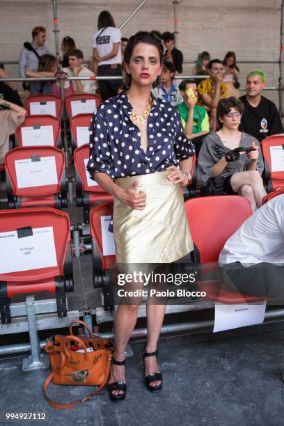 Actress Macarena Gomez attends Maria Ke Fisherman show at Mercedes Benz Fashion Week Madrid Spring/ Summer 2019 on July 9, 2018 in Madrid, Spain. On...