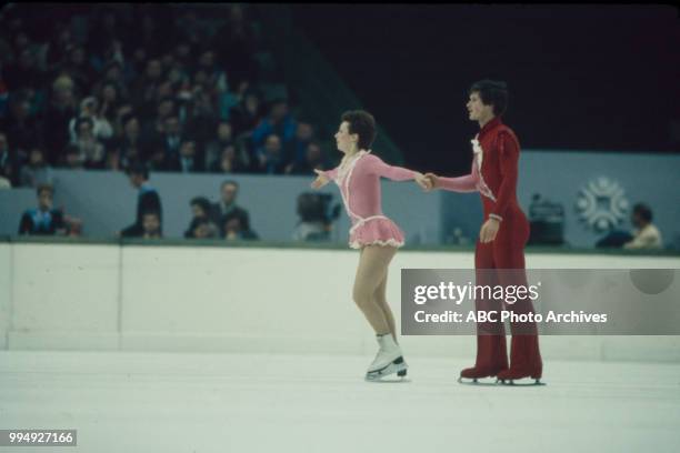 Sarajevo, Bosnia-Herzegovina Larisa Selezneva, Oleg Makarov in the pairs skating competition at the 1984 Winter Olympics / XIV Olympic Winter Games,...