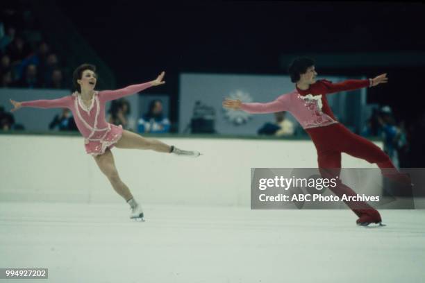 Sarajevo, Bosnia-Herzegovina Larisa Selezneva, Oleg Makarov in the pairs skating competition at the 1984 Winter Olympics / XIV Olympic Winter Games,...